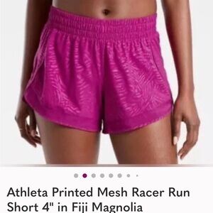 Athleta 4” Vibrant Pink Mesh Shorts